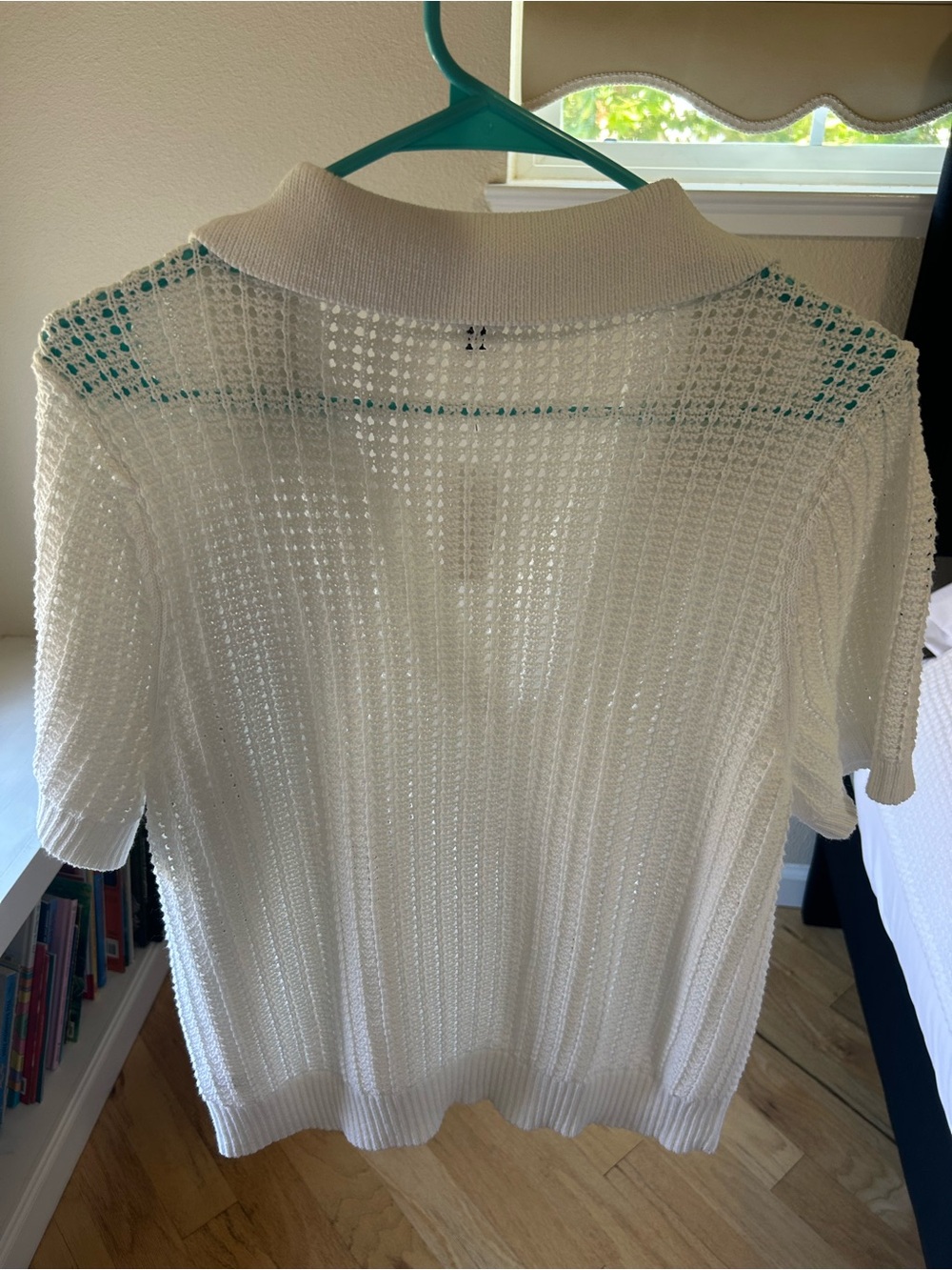 Talbots White Knit Polo Sweater size Large. NWT. - Picture 3 of 4